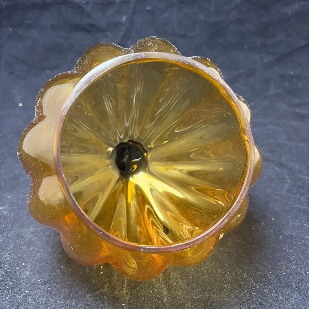 Ikea Kustfyr Pumpkin Fall Halloween Decor, Glass 6 3/4